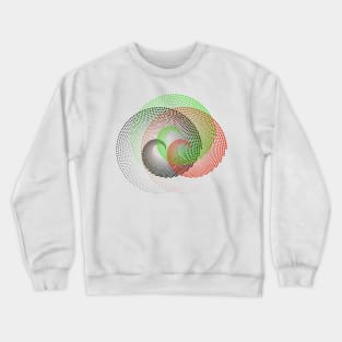 3 spirals in green and red and black overlapping Crewneck Sweatshirt